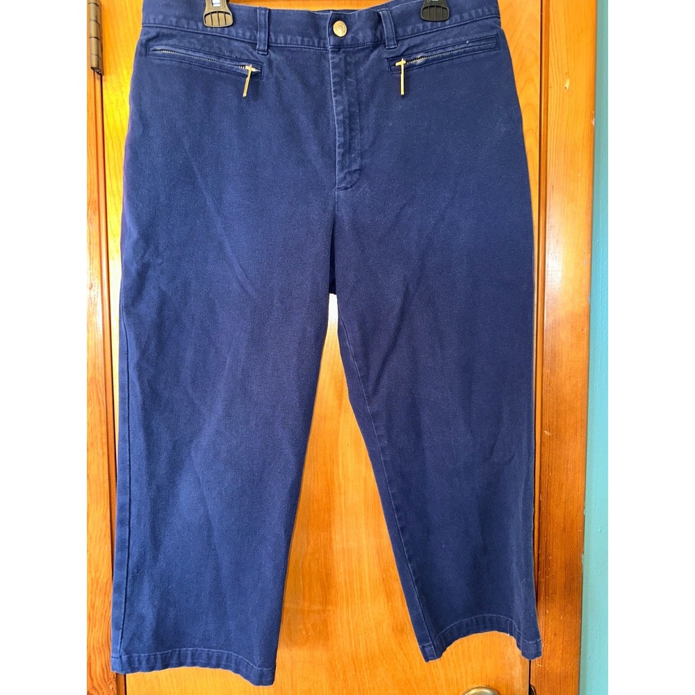 Lauren Ralph Lauren Jeans Navy Blue Mid Rise Cropped Ankle Straight Jeans‎ Sz 12
